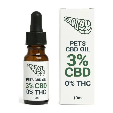 Huile CBD 3% Bio pour chiens et chats – Goût neutre – 0% THC garanti